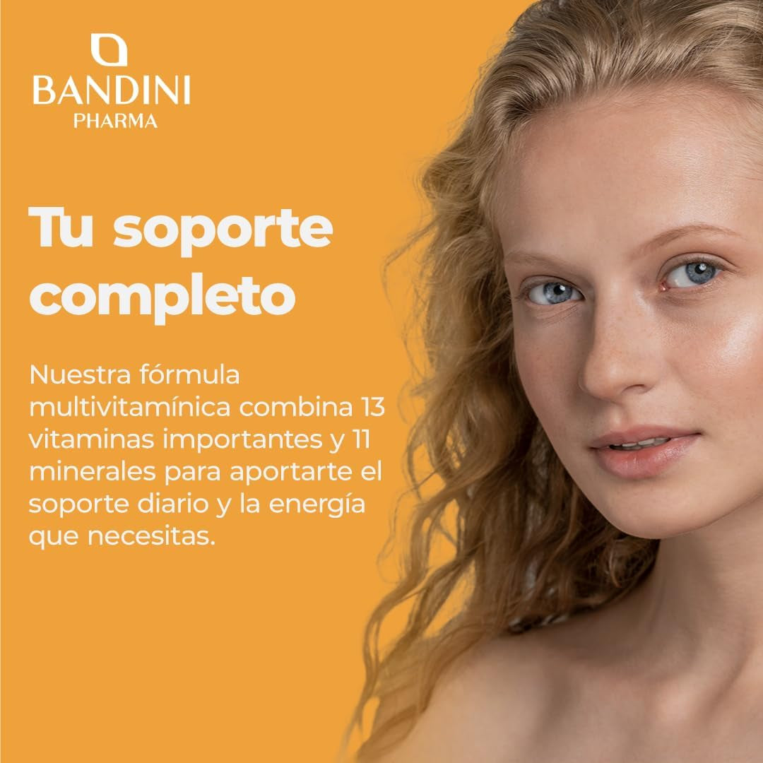 Bandini® Multivitaminas Hombre Y Mujer Con Minerales, 365 Comprimidos (1 Año), Vitamina C, Vitamína B, D, E, Magnesio, Zinc, Calcio, Hierro Y Más, 13 Vitaminas Y 11 Minerales, Multivit Antioxidante